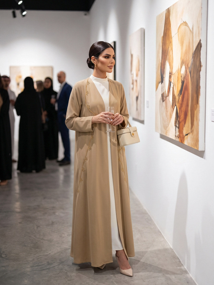 AFNAN abaya, Golden Vine, The Executive Edit by Diva Atelier