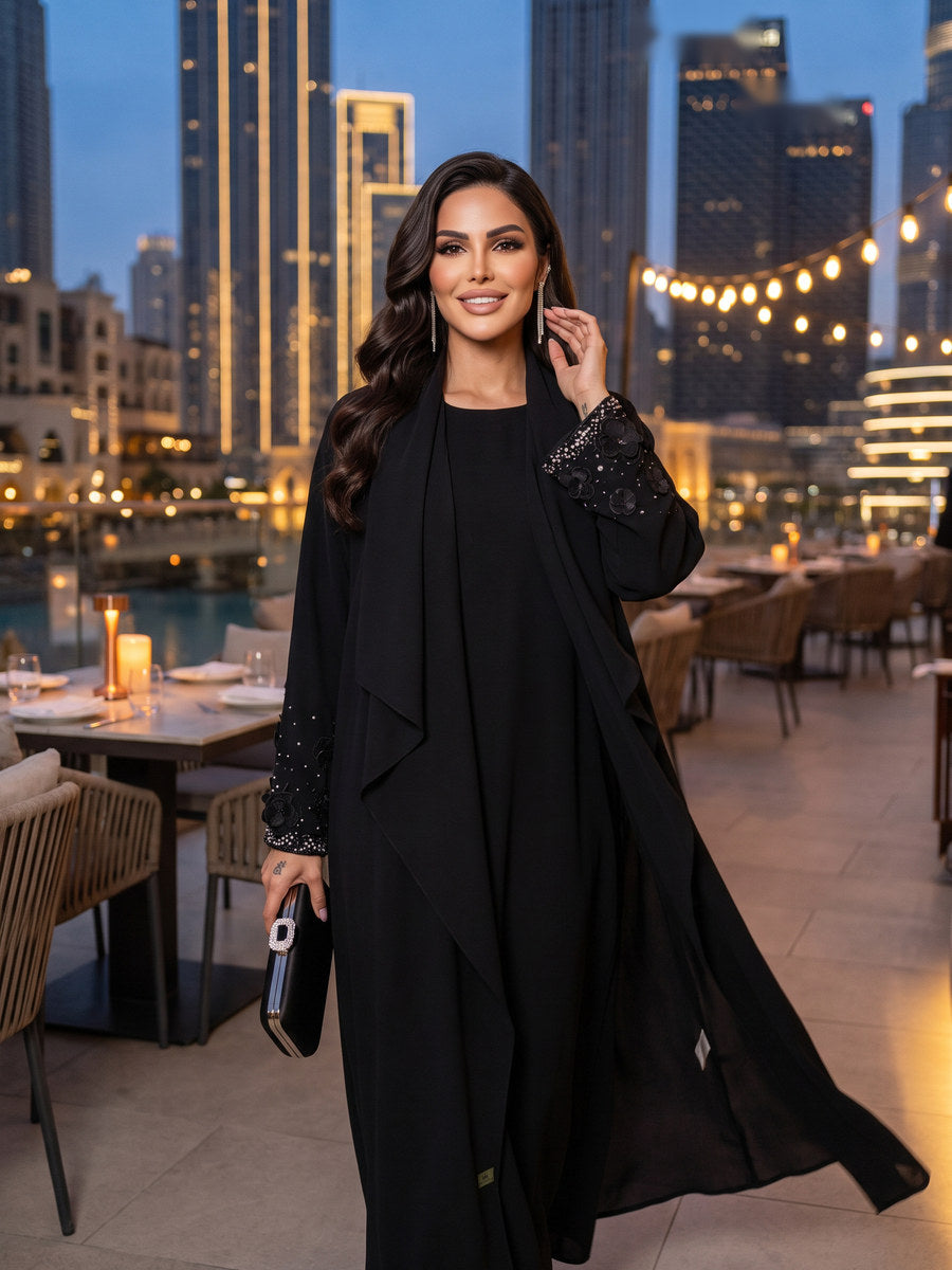 BADOUR abaya, Moonlit Cascade, The Executive Edit by Diva Atelier