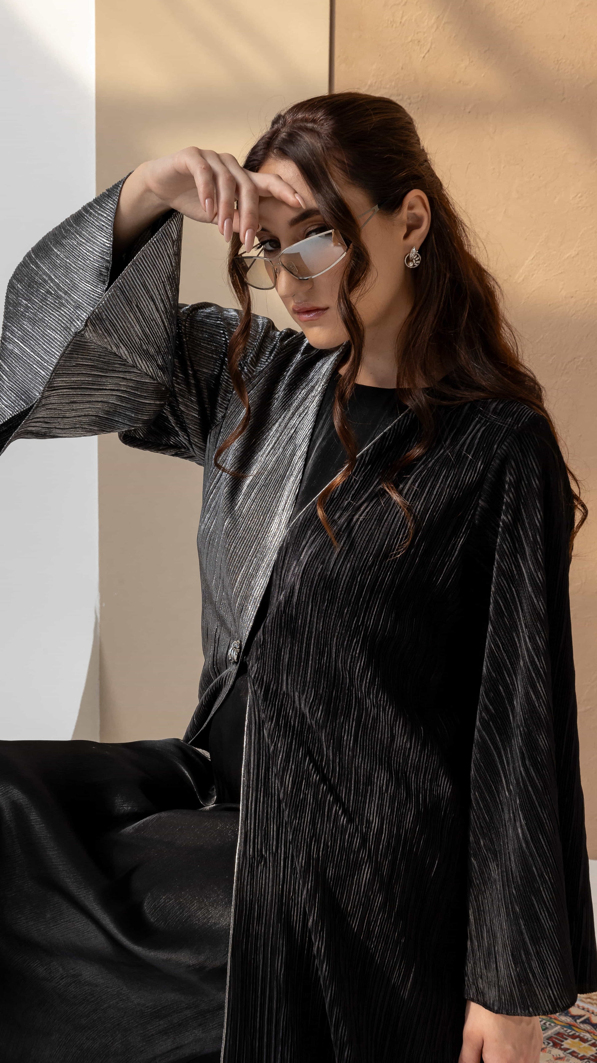 HIND Noir Argent Luxe with the beautiful flare in the sleeves and graceful