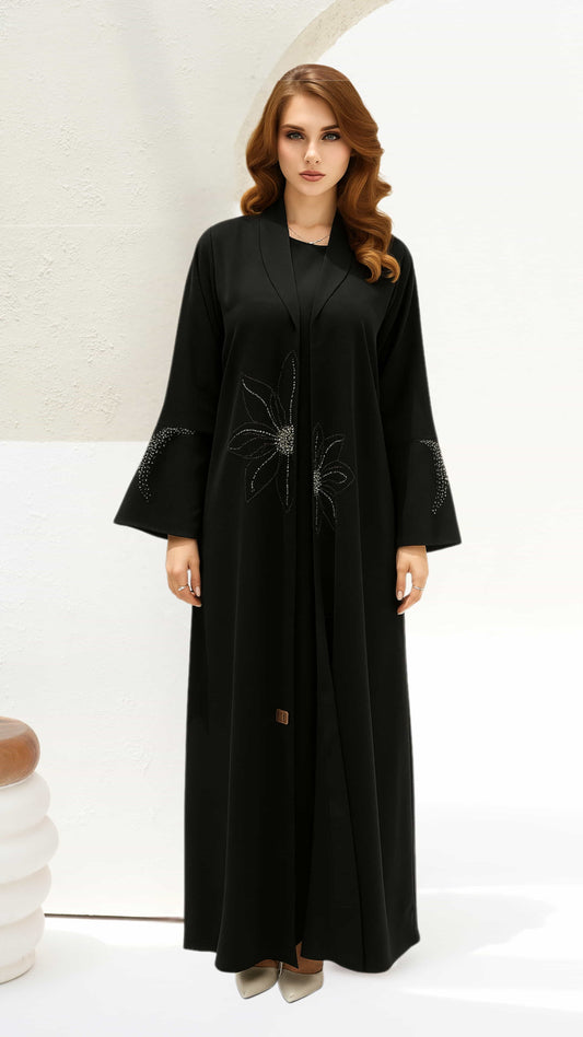 LYLIA Noir Crystal Luxe full look modest fashion Dubai