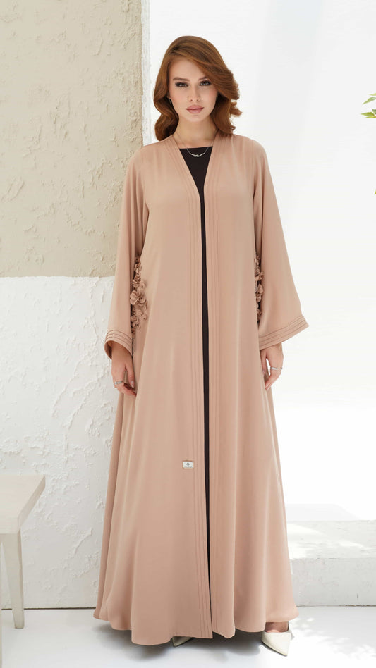 MELINA nude luxury abaya full look Dubai