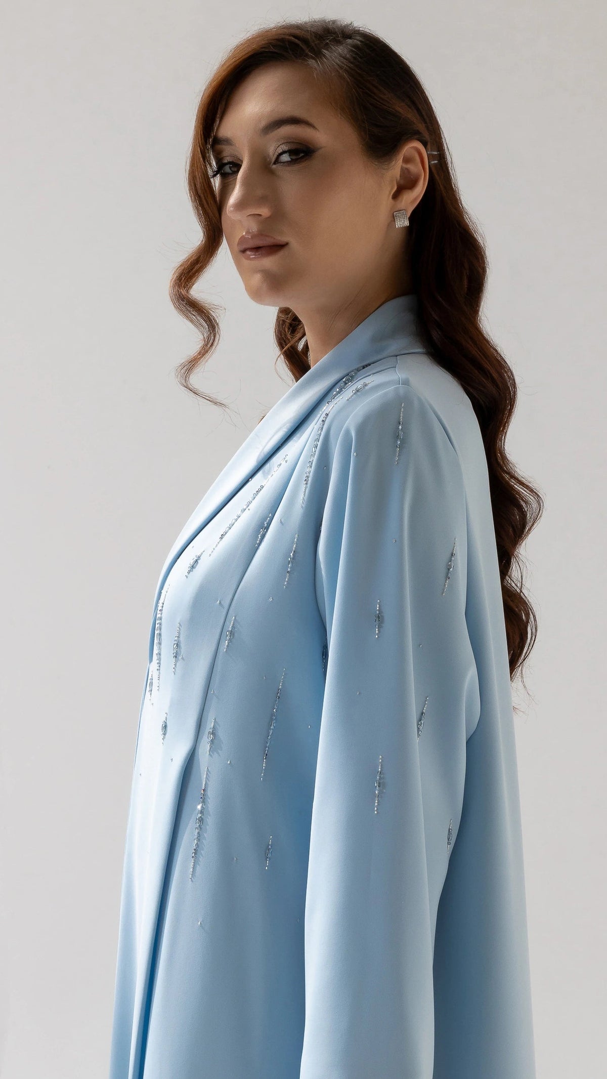 RUWAIYA Arctic Crystal Luxe elegant modest wear featuring celestial-inspired crystal accents