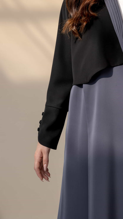 RAWAN Grey & Black Abaya