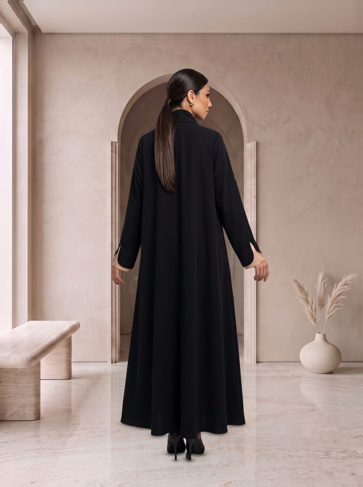 ALANOUD black abaya, back view
