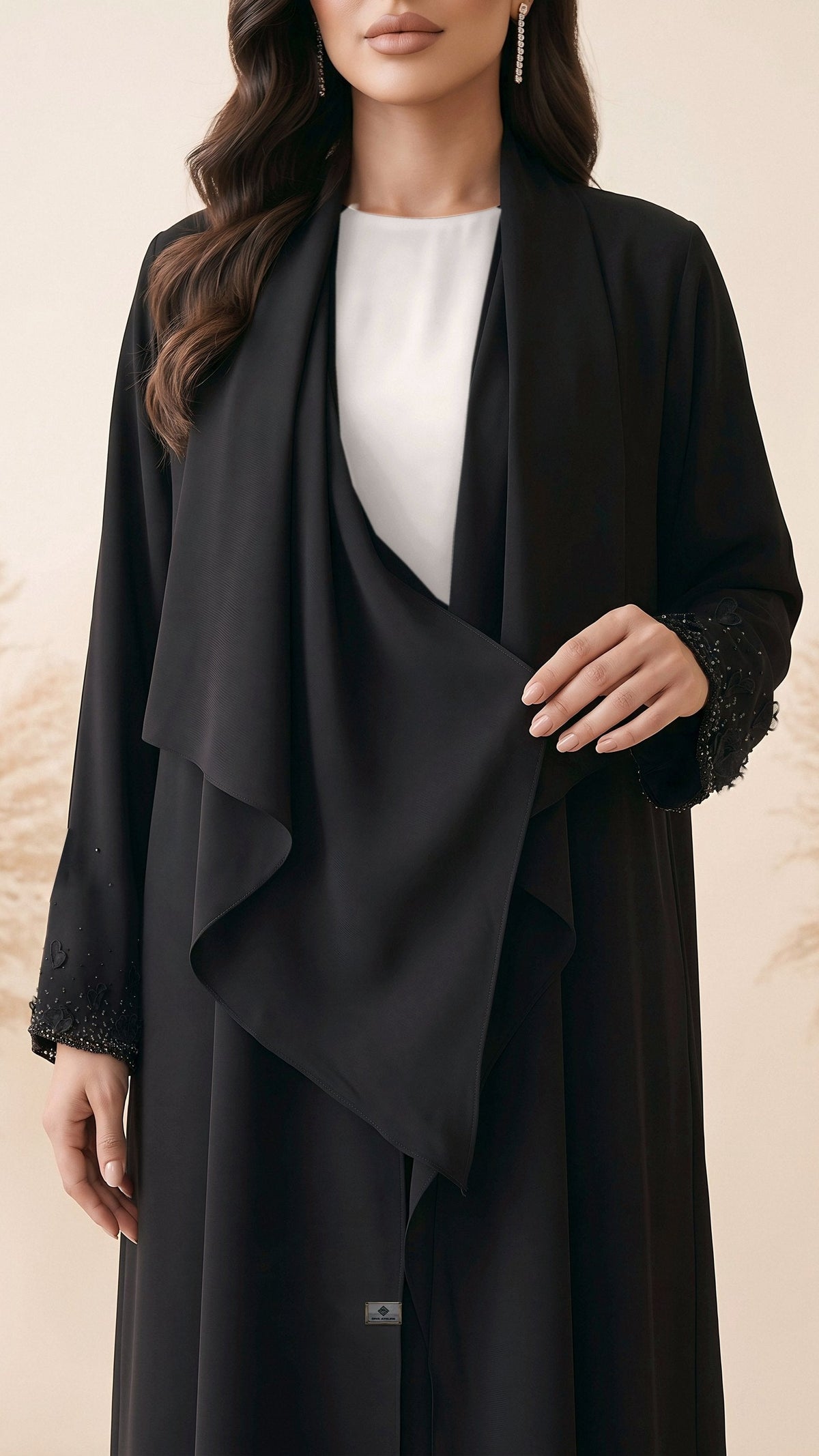 BADOUR cascade drape close-up