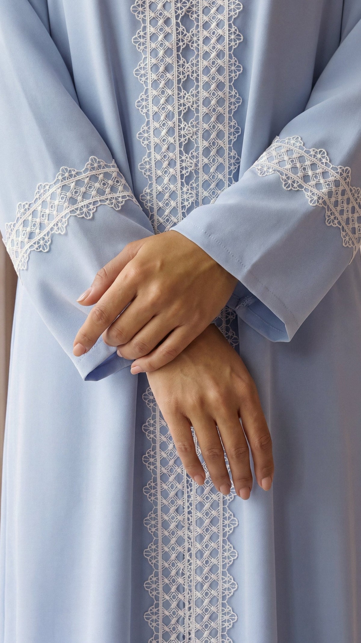 BAYAN lace sleeve cuff close-up