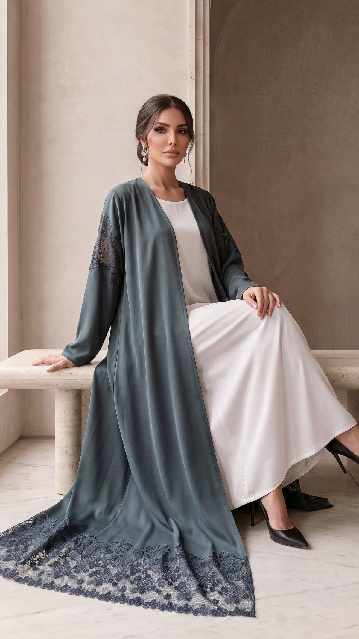 SADEEM lace hem, seated