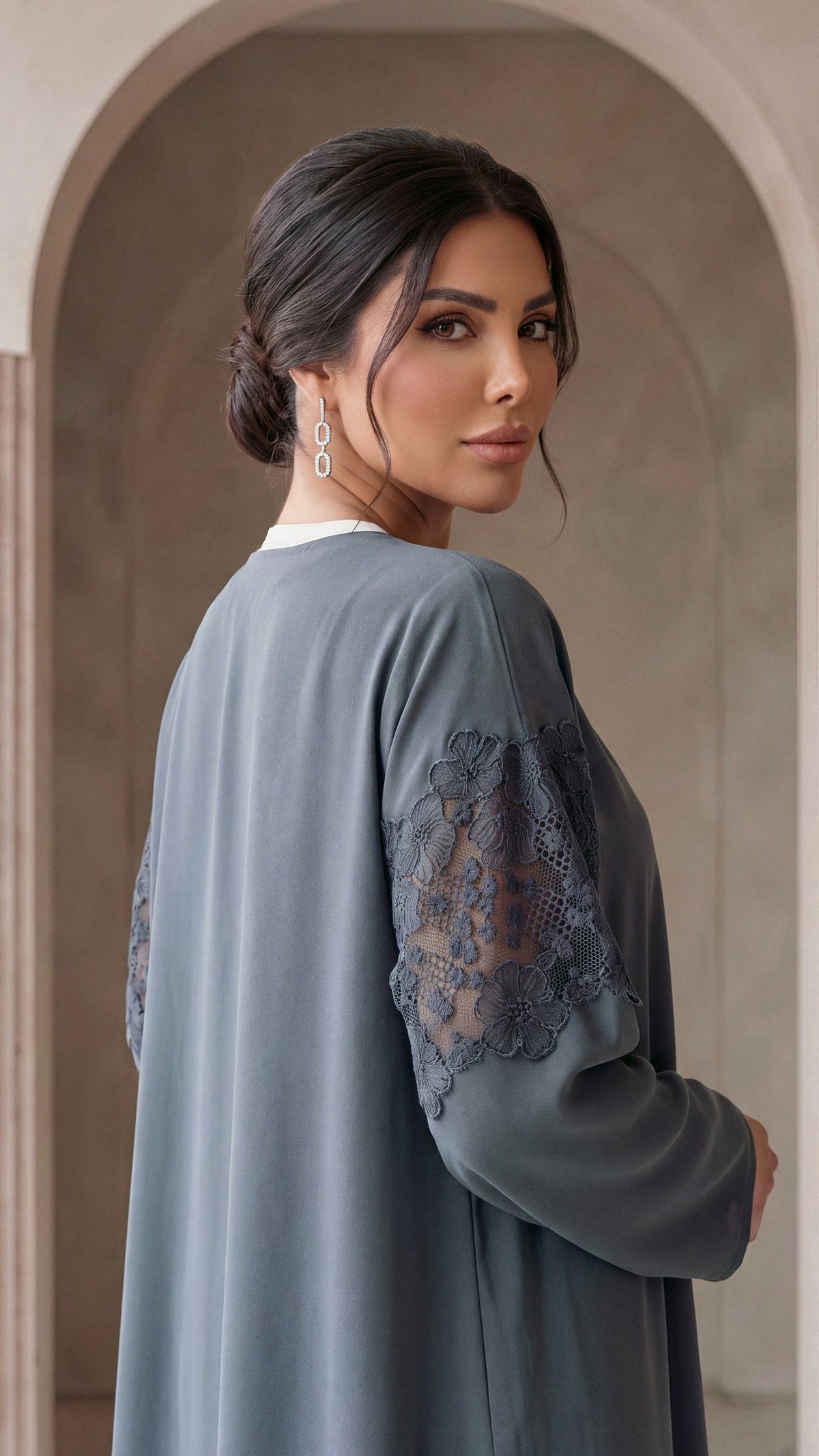SADEEM lace detail at the shoulder