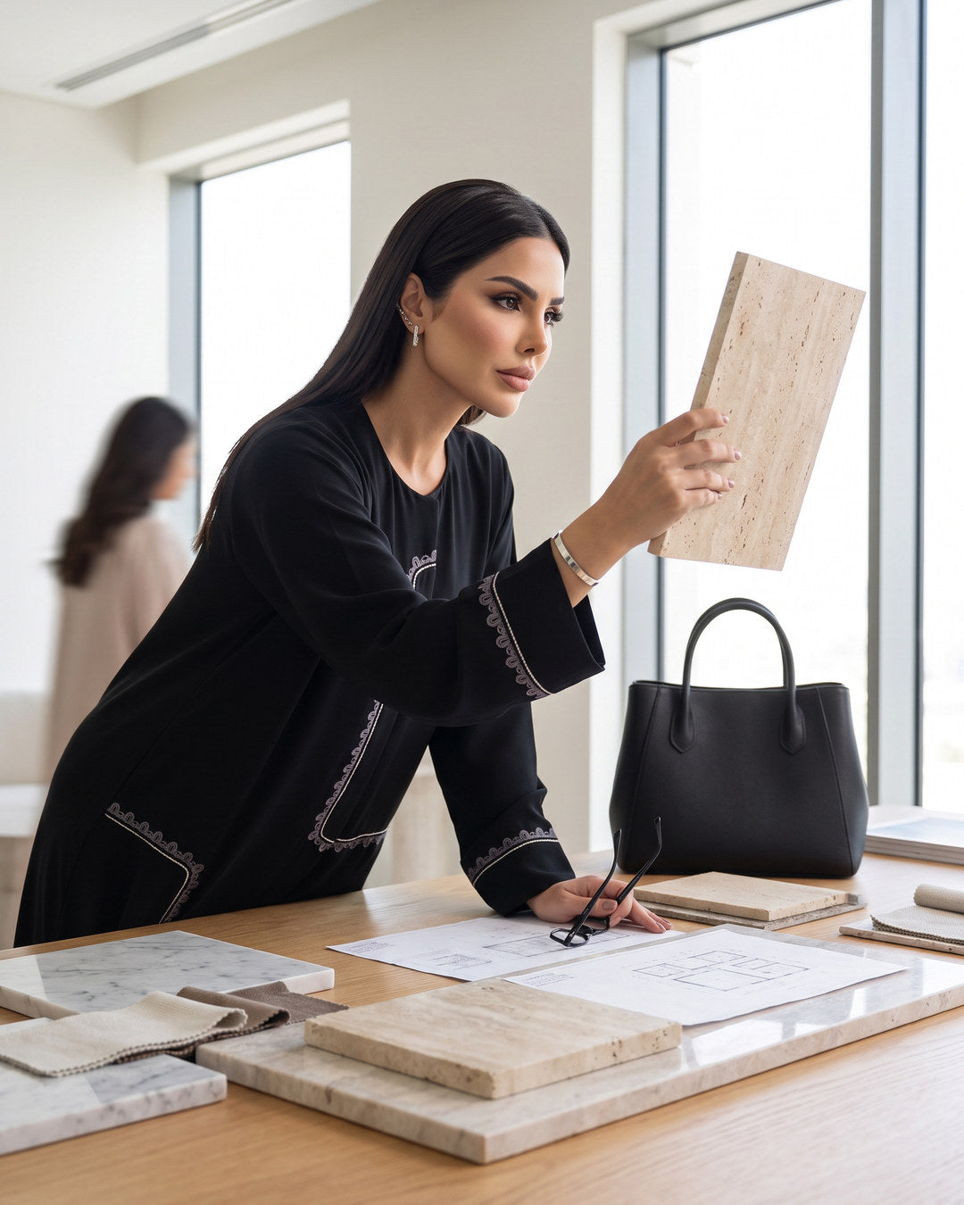 RETAJ abaya in a design studio, Diva Atelier Dubai