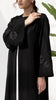NAFISA | Noir Blossom Luxe, a luxury black abaya by Diva Atelier