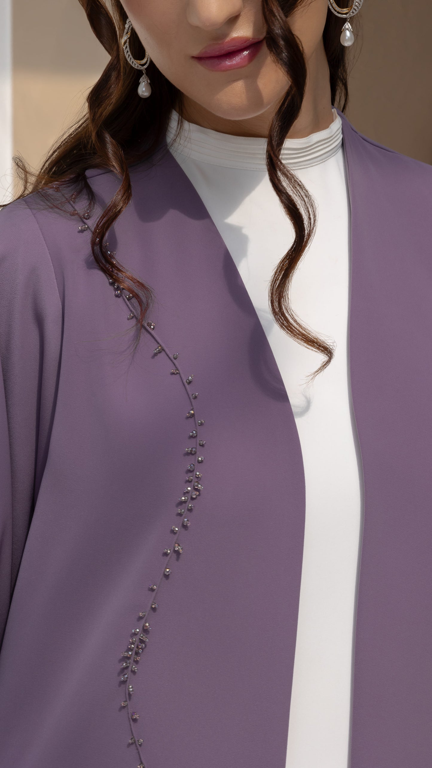 NISREEN | Lilac Cascade luxury abaya video
