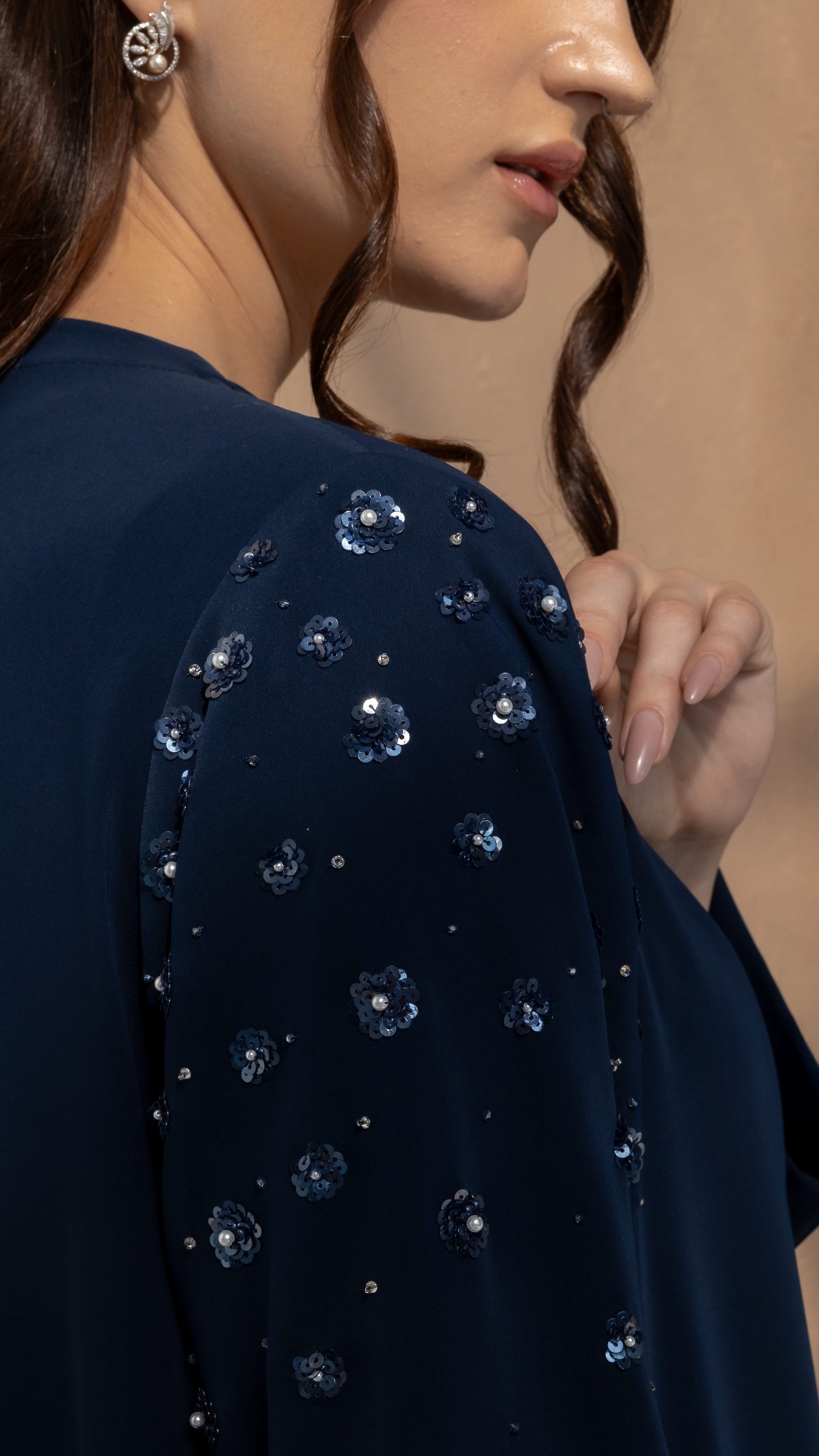 HANA | Sapphire Petal Bloom luxury navy abaya Video