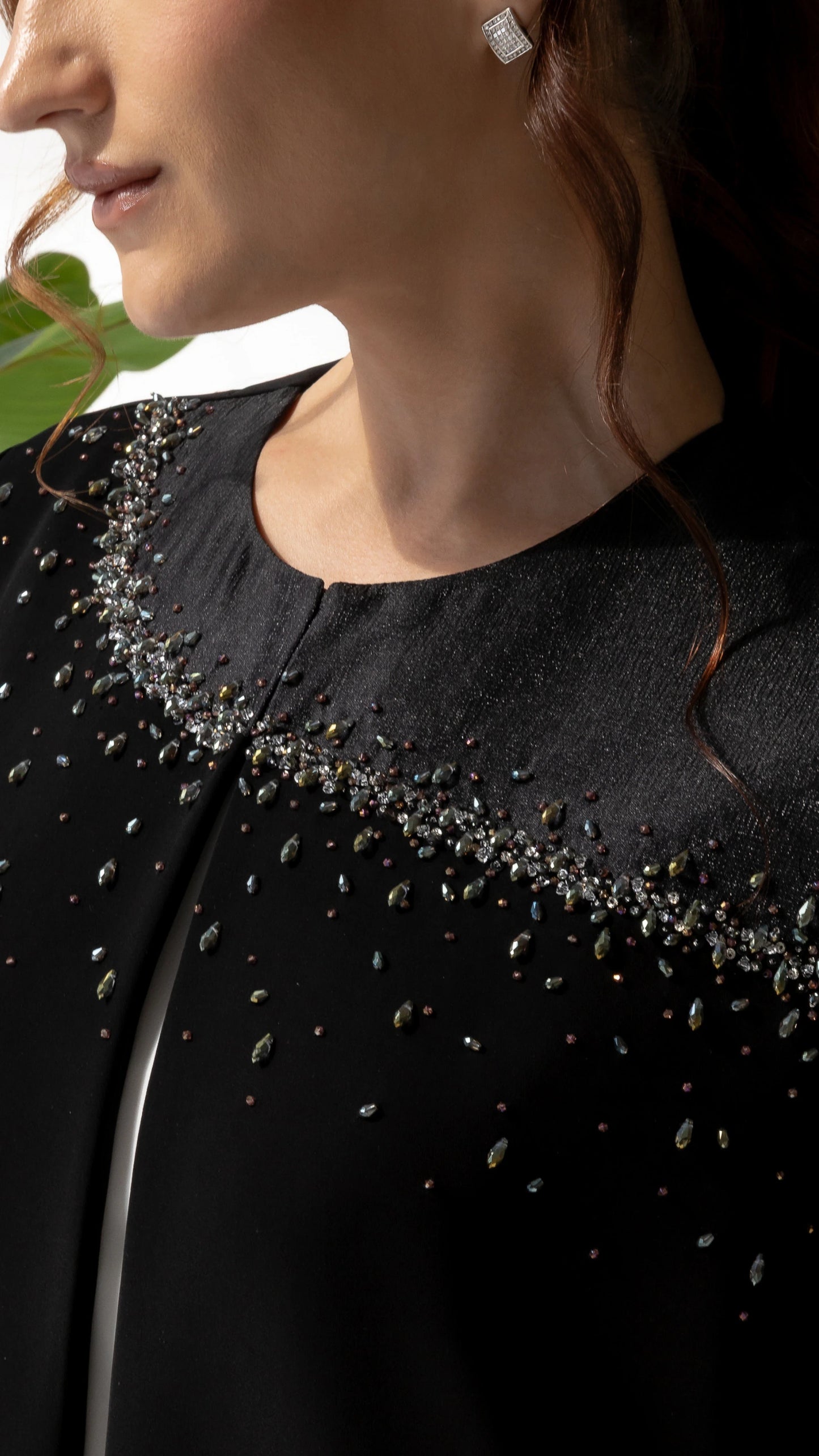 THURAYA Noir Celestia luxury black abaya video by Diva Atelier