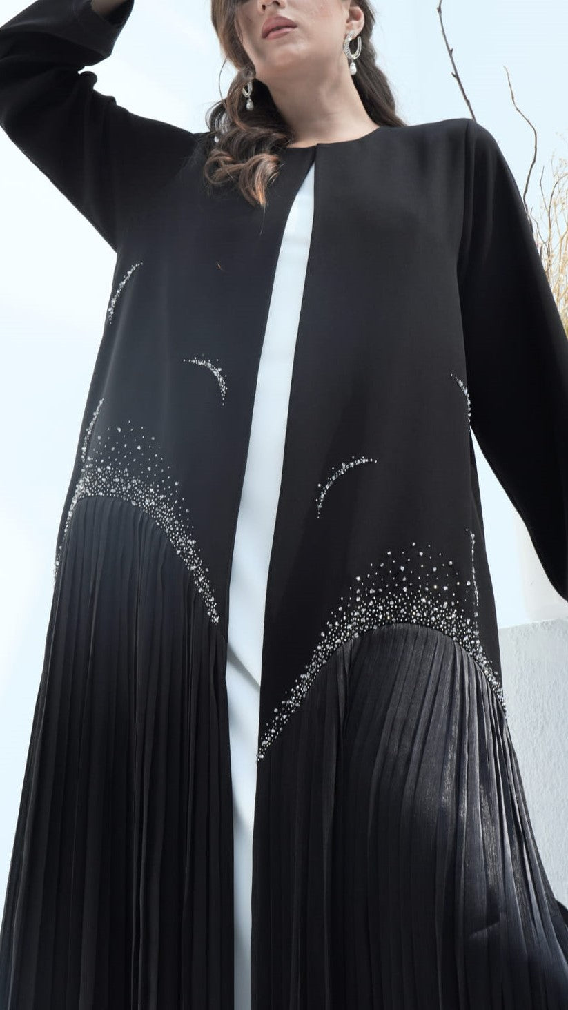 MIRA | Noir Diamond Luxe black abaya with crystal embellishment Video