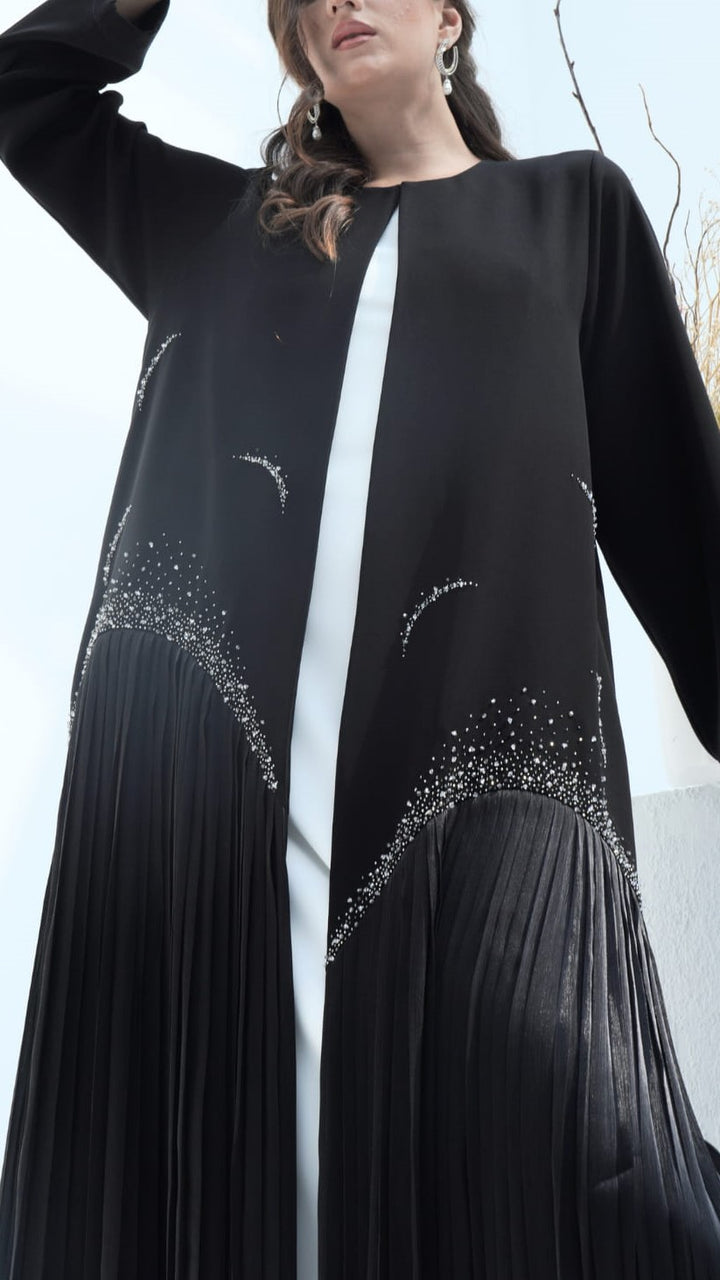 MIRA | Noir Diamond Luxe black abaya with crystal embellishment Video