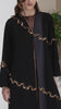GHALA Copper Luxe black abaya VIDEO with cascading copper sequin contour detailing by Diva Atelier