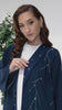 NAYRA | Luxury twilight blue abaya with celestial crystal embellishment by Diva Atelier